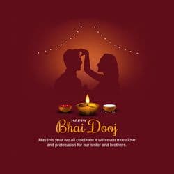 Traditional Bhai Dooj social media post with brother-sister celebration