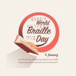 Empowerment themed World Braille Day social media post design with Braille and accessibility motifs by AiFlexa