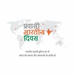 Social media post design template for Bharatiya Pravasi Divas featuring globe and Indian culture by AiFlexa