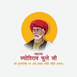 Social media graphic honoring Jyotiba Phule with quote and strong reform message layout