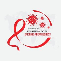 Global epidemic preparedness day awareness post with international visuals and facts by AiFlexa
