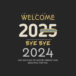 Minimalist Welcome 2025 social media post with modern layout and simple design by AiFlexa