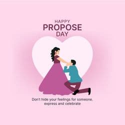 Romantic Propose Day social media post with couple and heart elements – AiFlexa