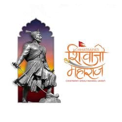 Cultural Marathi pride post with saffron flags and Shivaji silhouette – AiFlexa