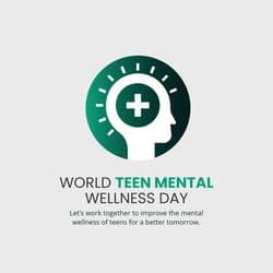 World Teen Mental Wellness Day social post showing teens with calming, supportive visuals – AiFlexa