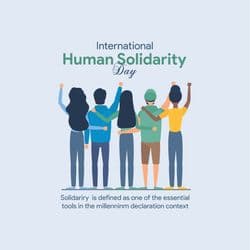Inclusive human solidarity social post featuring diverse people holding hands – AiFlexa design