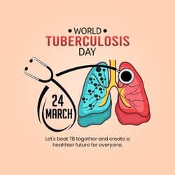 Tuberculosis awareness post with lungs icon and red ribbon – AiFlexa
