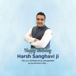 Creative birthday post design template for Harsh Sanghvi with vibrant colors and leadership theme by AiFlexa