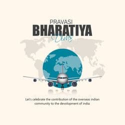 Cultural and patriotic social media post template for Pravasi Bharatiya Divas by AiFlexa