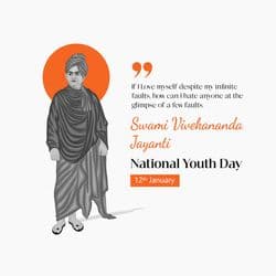 Modern and bold National Youth Day social media post template with vibrant colors by AiFlexa