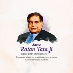 Legacy-themed Ratan Tata birthday post highlighting achievements and vision by AiFlexa