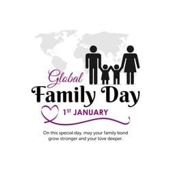 Social media post template promoting family bonding and love for Global Family Day by AiFlexa