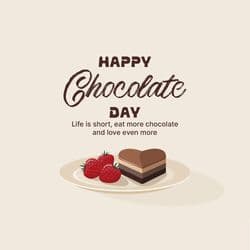 Chocolate Day post with love message and chocolate hearts – AiFlexa