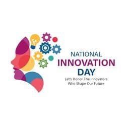 Startup innovation-themed social media post for National Innovation Day – AiFlexa