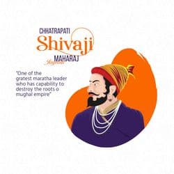 Educational Shivaji Jayanti post featuring a timeline of historical achievements – AiFlexa