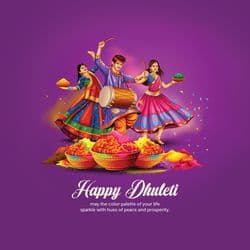 Colorful Happy Holi card design with gulal and festival elements – AiFlexa