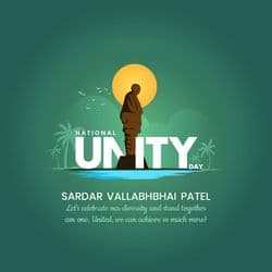 Creative National Unity Day post featuring Sardar Patel with unity message