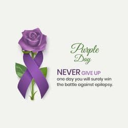 Minimal Purple Day post design with awareness quote and soft visuals – AiFlexa