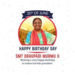 Draupadi Murmu birthday celebration social media post design