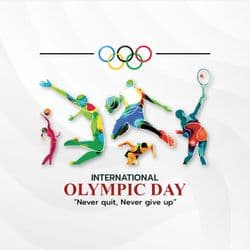 Motivational International Olympic Day social media post design