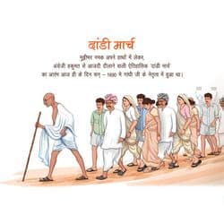 Educational Dandi March infographic with key dates and Gandhi’s march route – AiFlexa