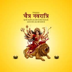 Chaitra Navratri social media post with Goddess Durga image – AiFlexa