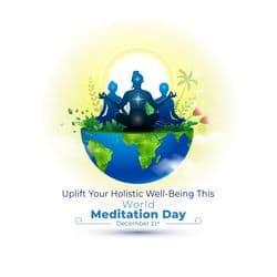 Peaceful meditation post template with calm color tones and serene illustration by AiFlexa