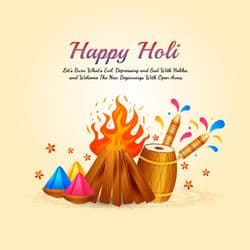 Holika Dahan fire with family performing rituals and festive decor – AiFlexa