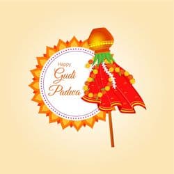 Traditional Gudhi Padwa post template featuring Gudhi flag – AiFlexa