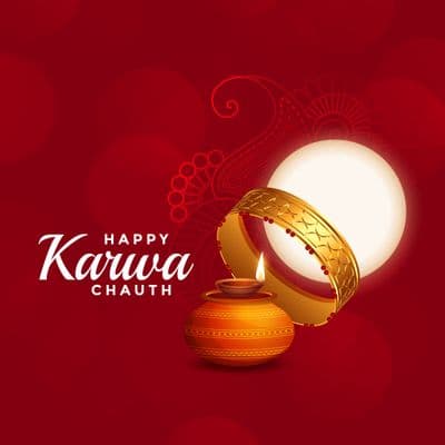 Karwa Chauth festival wishes social media post design template