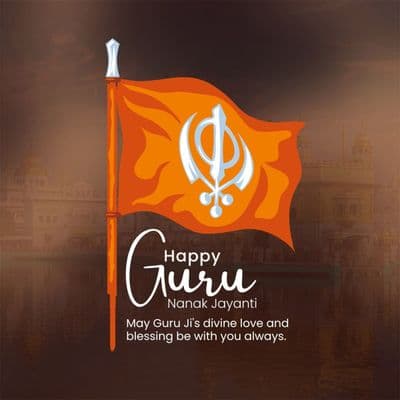Guru Nanak Jayanti wishes social media post design template