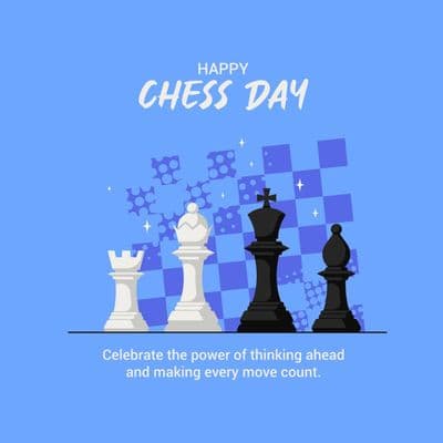 Chessboard with king and queen pieces highlighted on a black-and-white theme