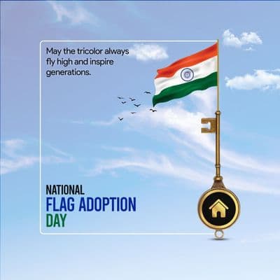 Indian flag waving with Ashoka Chakra and patriotic message design template