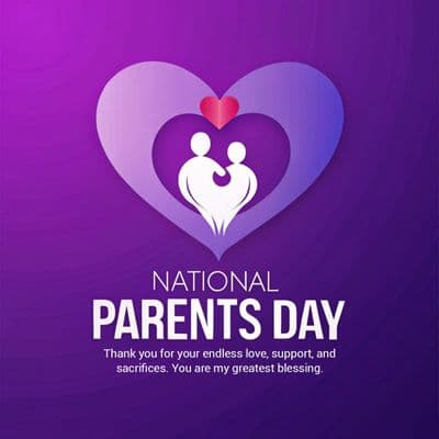 Creative Parents’ Day post template with smiling family illustration and heart icons