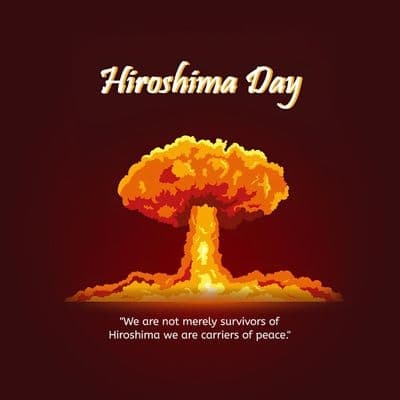 Peace tribute social media design for Hiroshima Memorial Day