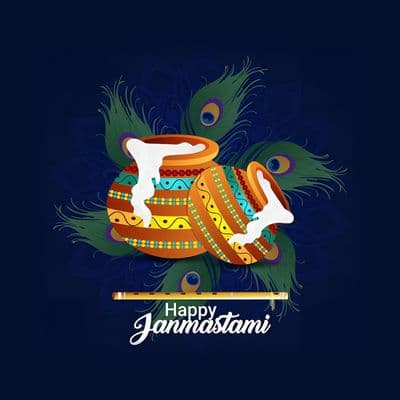 Lord Krishna Janmashtami festival celebration post design