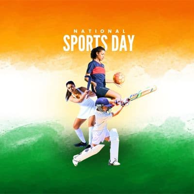 National Sports Day celebration social media post design template