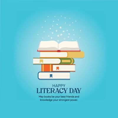 International Literacy Day awareness social media post design template