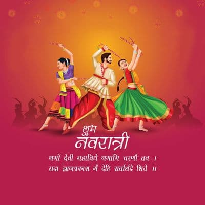 Navaratri festival wishes social media post design template