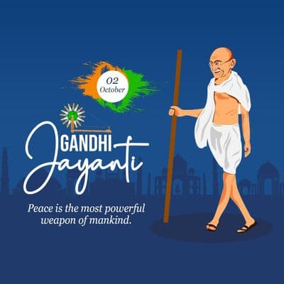 Gandhi Jayanti tribute social media post template design