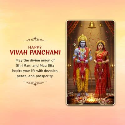 Vivah Panchami festival post design template by AiFlexa