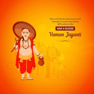 Vamana Jayanti festival social media post design template