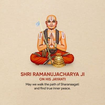 Sri Ramanujacharya Jayanti devotional social media creative post