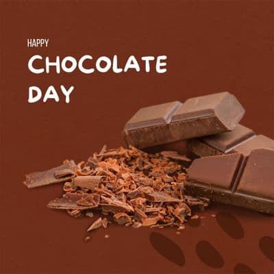 Happy Chocolate Day chocolates and greeting design for Instagram and Facebook post