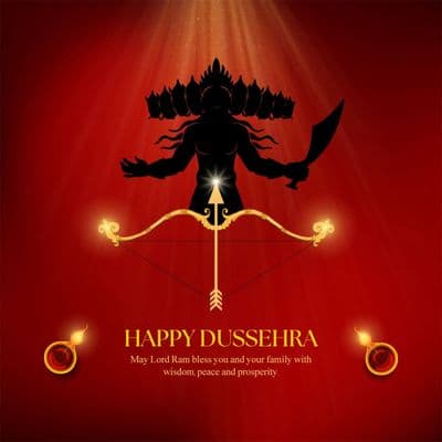Dussehra business promotion social media template design
