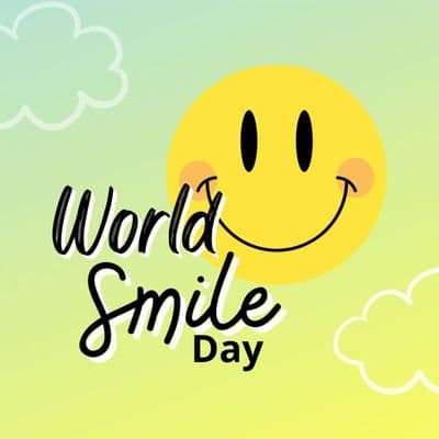 Inspirational quotes social media template for World Smile Day