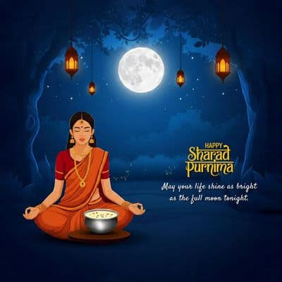 Inspirational quotes social media post template for Sharad Purnima