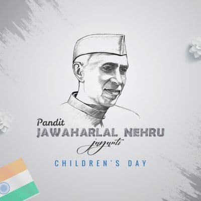 Nehru Jayanti inspirational quote social media template