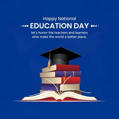 National Education Day inspirational quote social media post template