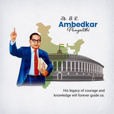 Ambedkar Punyatithi HD Photo | Dr Ambedkar Tribute Art